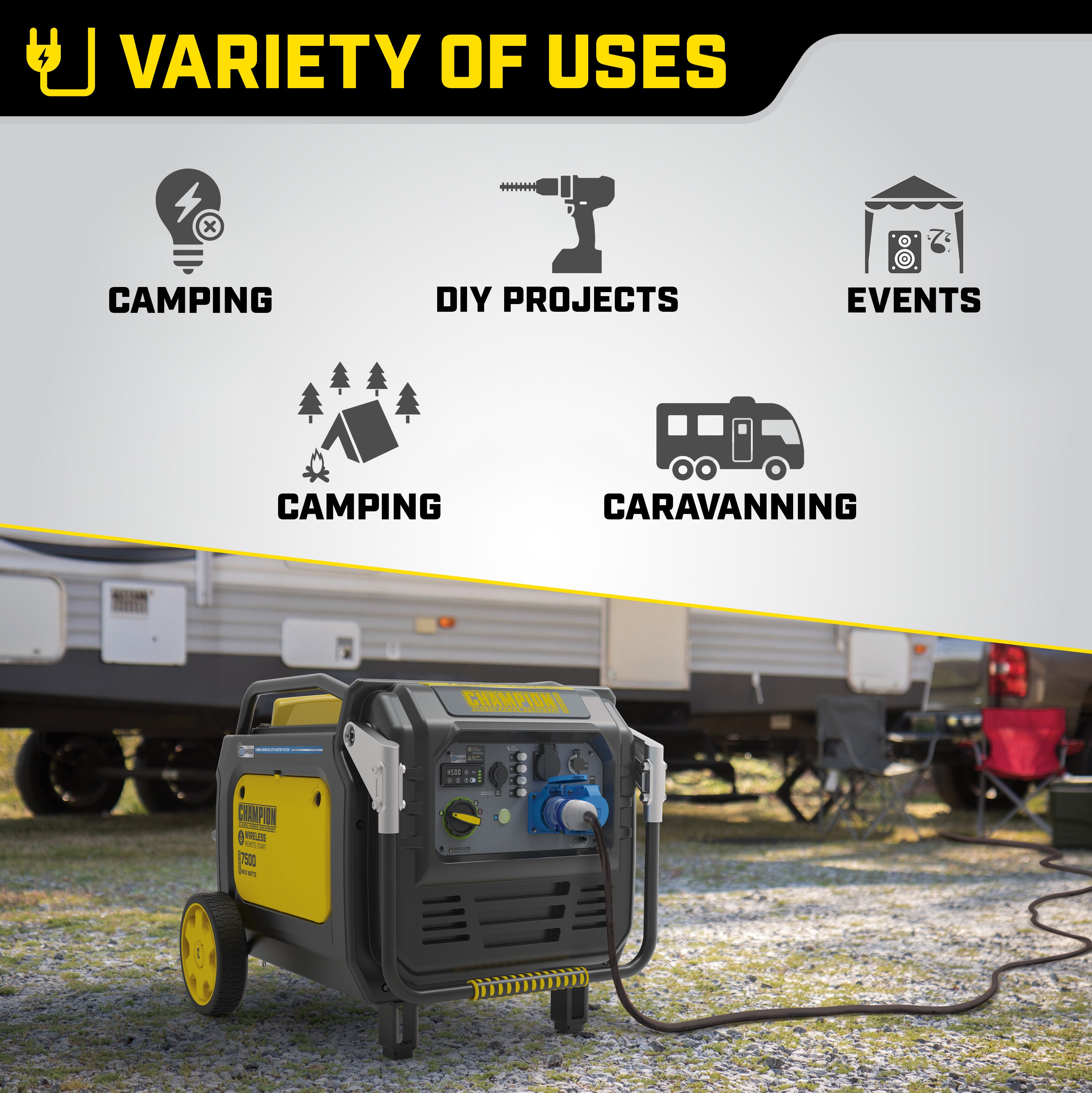 Génératrice à essence à onduleur Champion de 7 500 watts