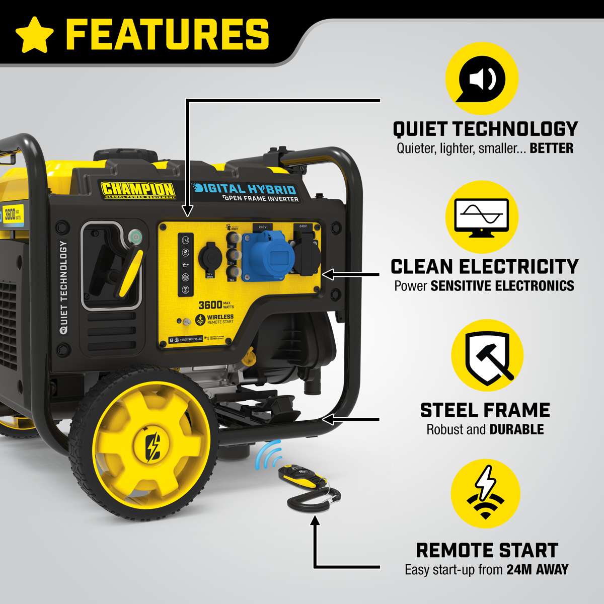 Champion 3600 Watt Groupe électrogène inverter essence