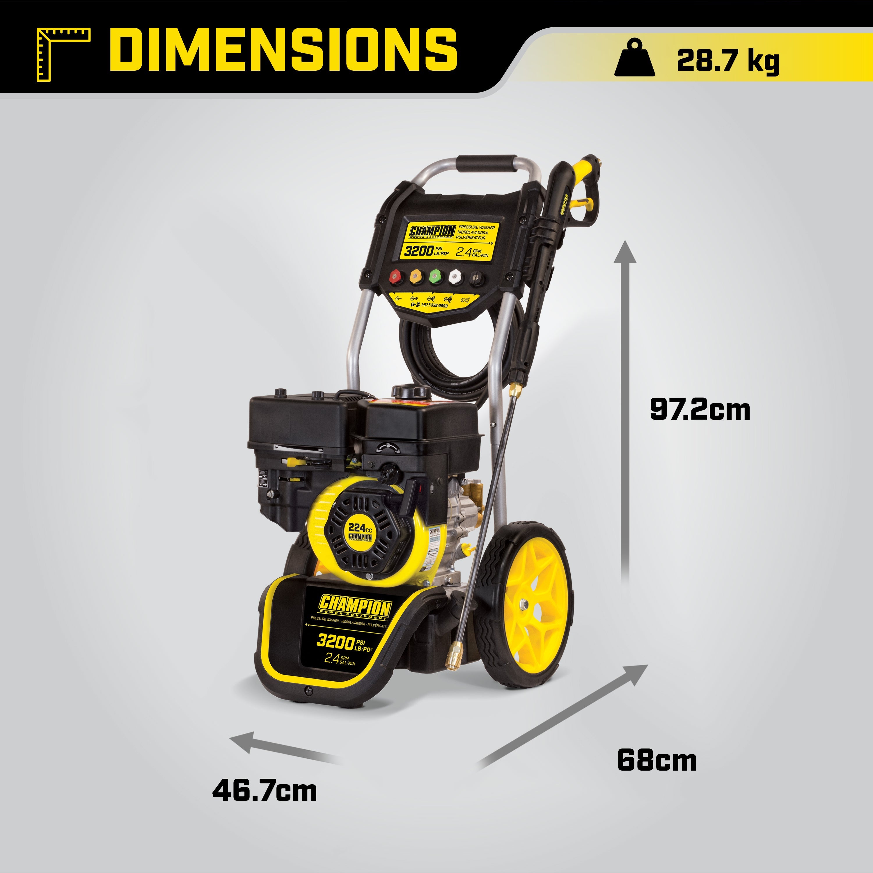Champion 220 Bar (3200 PSI) 9.0 LPM Nettoyeur haute pression