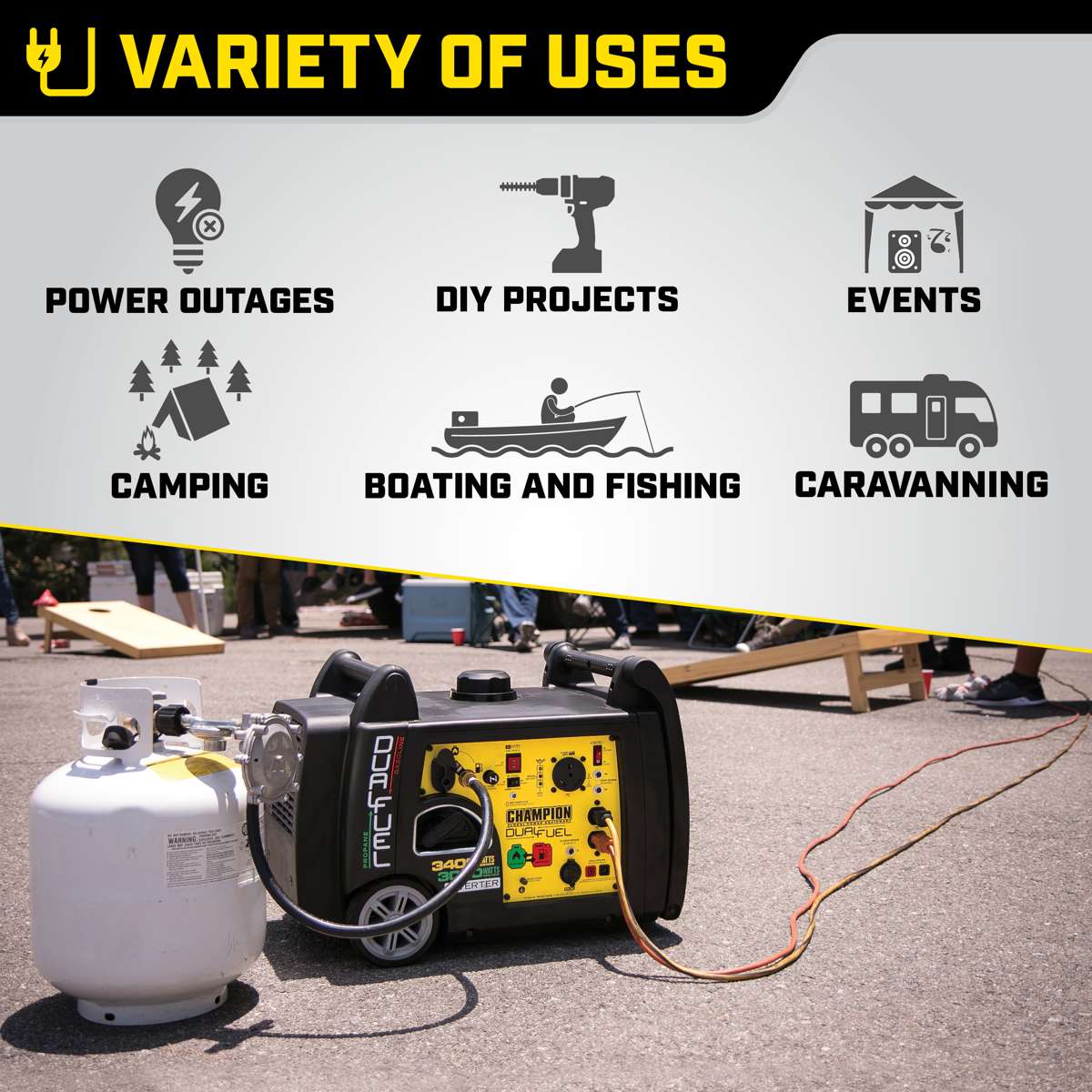 Champion 3500 Watt Propane/essence Dual Fuel Inverter