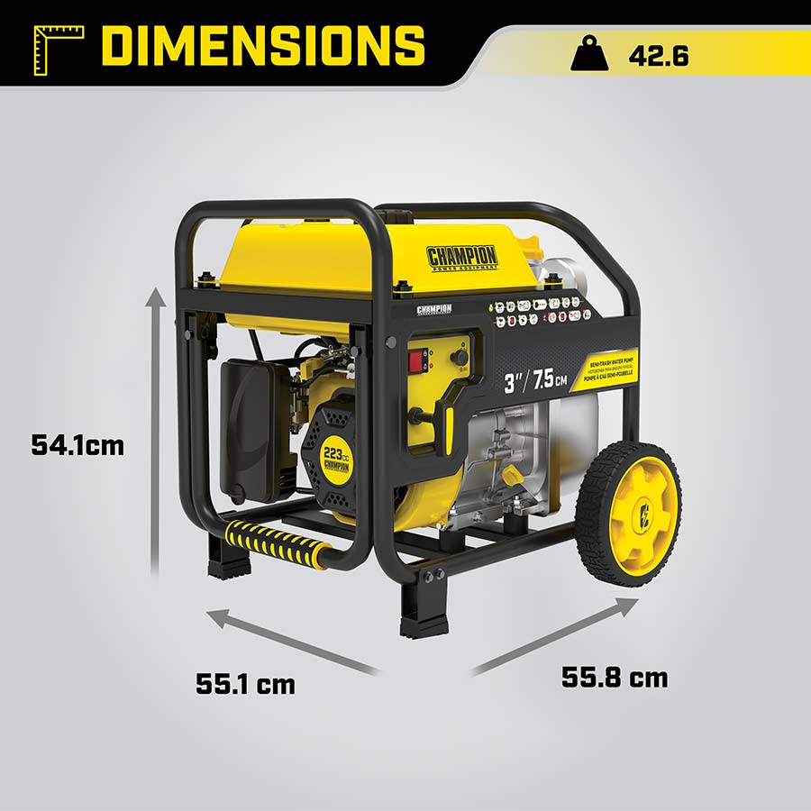 Pompe à eau propre/sale Champion 7,5 cm