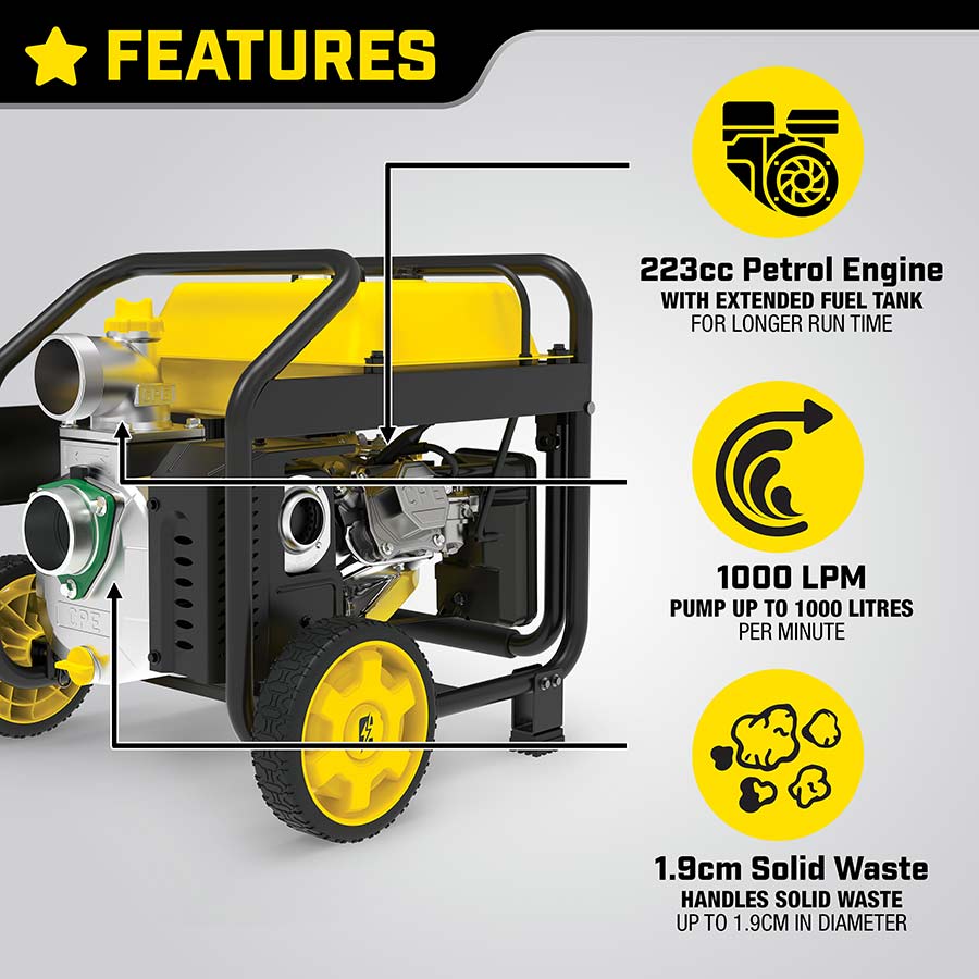 Pompe à eau propre/sale Champion 7,5 cm